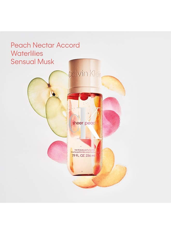 CALVIN KLEIN Sheer Peach Unisex Hair And Body Perfume Mist 236ml - Image 2