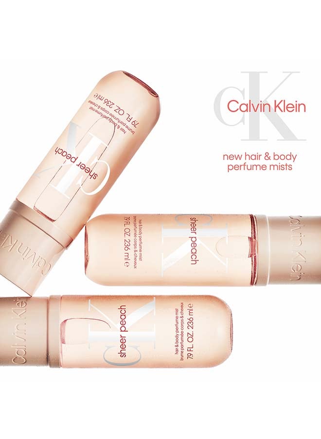 CALVIN KLEIN Sheer Peach Unisex Hair And Body Perfume Mist 236ml - Image 5