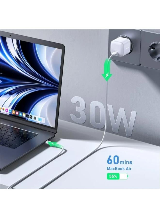 JOYROOM JR-TCG15 Mini 30W GaN Fast Charger Phone Power Adapter, EU Plug White - Image 3