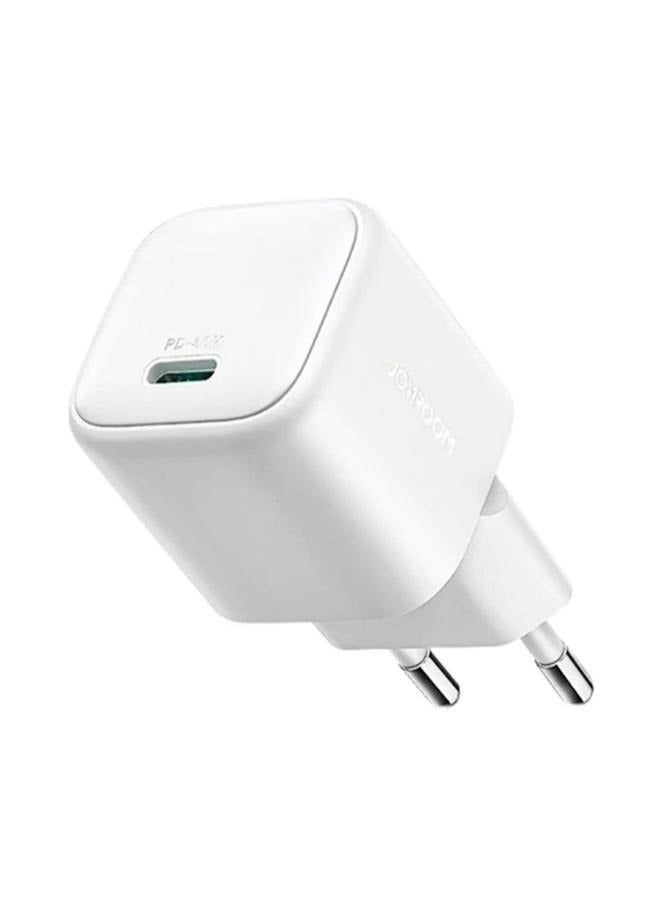 JOYROOM JR-TCG15 Mini 30W GaN Fast Charger Phone Power Adapter, EU Plug White - Image 1