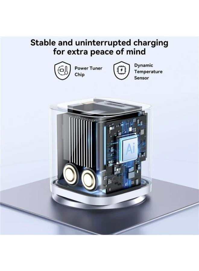 JOYROOM JR-TCG15 Mini 30W GaN Fast Charger Phone Power Adapter, EU Plug White - Image 5