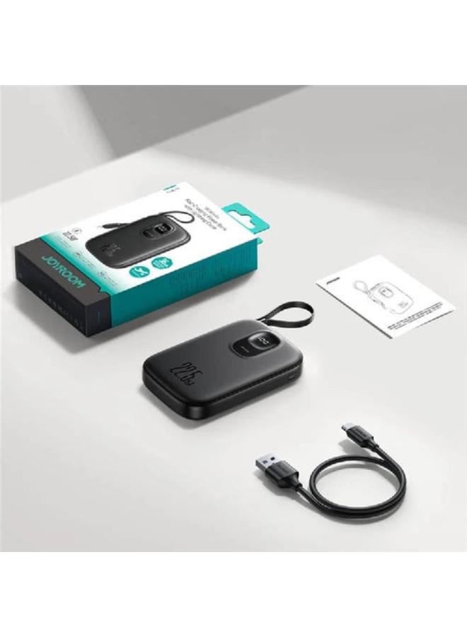 JOYROOM 10000mah 22.5W Fast Charging Power Bank With Type-C Cable - black - Image 2