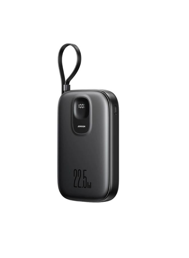 JOYROOM 10000mah 22.5W Fast Charging Power Bank with Lightning Cable - black - Image 1