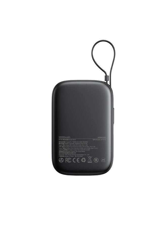 JOYROOM 10000mah 22.5W Fast Charging Power Bank with Lightning Cable - black - Image 4
