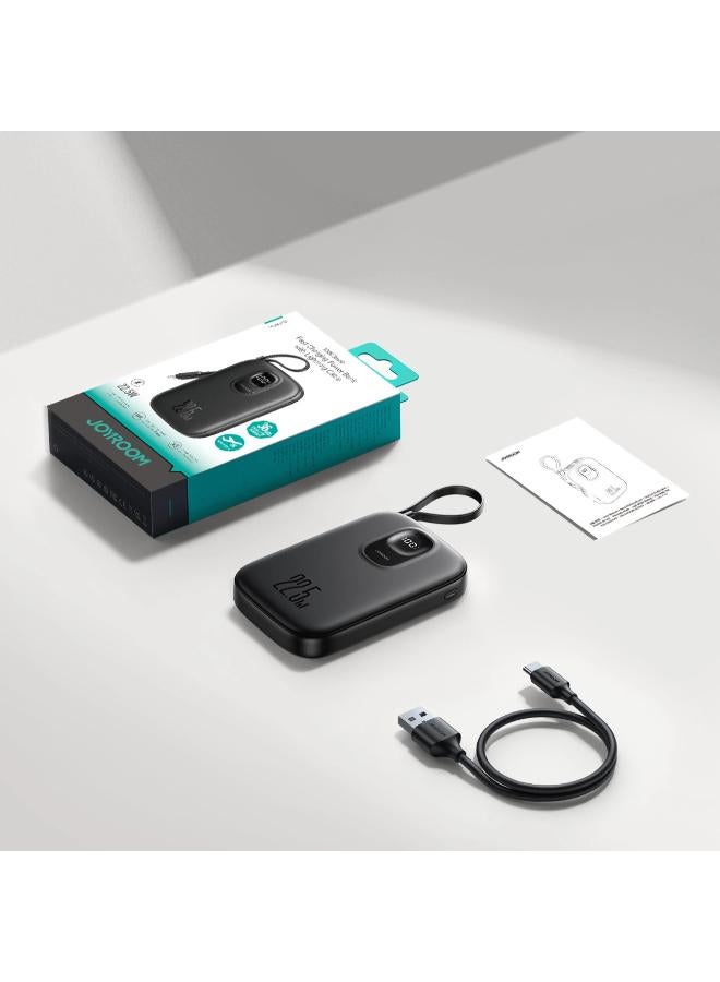 JOYROOM 10000mah 22.5W Fast Charging Power Bank with Lightning Cable - black - Image 3