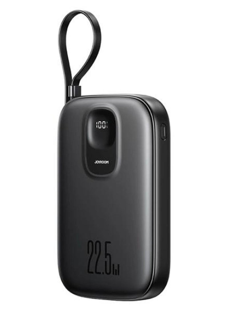 JOYROOM 10000mah 22.5W Fast Charging Power Bank with Lightning Cable - black - Image 1