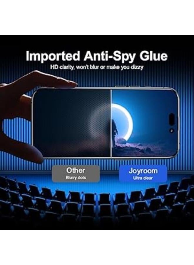 JOYROOM 2.5D Full‑Screen Privacy & Dust‑Resistant Tempered Glass Protector For Iphone 16 Pro black - Image 3