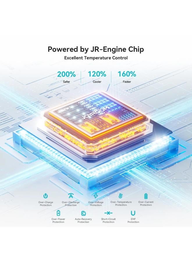 JOYROOM 10000 mAh 10000mAh 22.5W Power Bank With Fast Charging Dual Cables  - Desert Titanium - Image 4