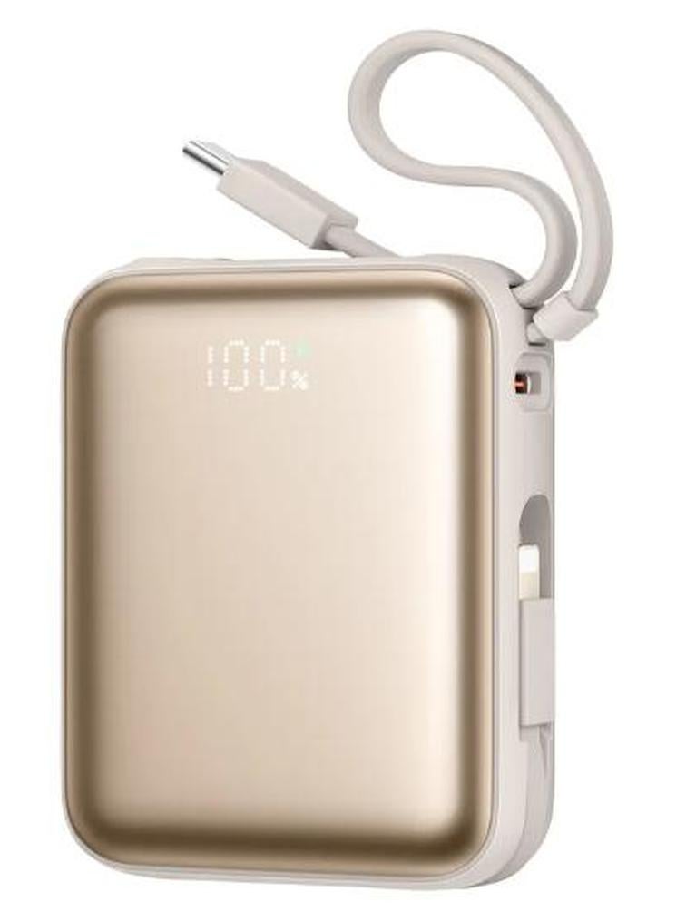 JOYROOM 10000mAh 22.5W Power Bank With Fast Charging Dual Cables  - Desert Titanium - Image 1