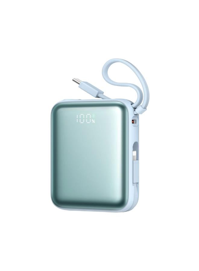 JOYROOM 10000mAh 22.5W Power Bank With Fast Charging Dual Cables  - blue - Image 1