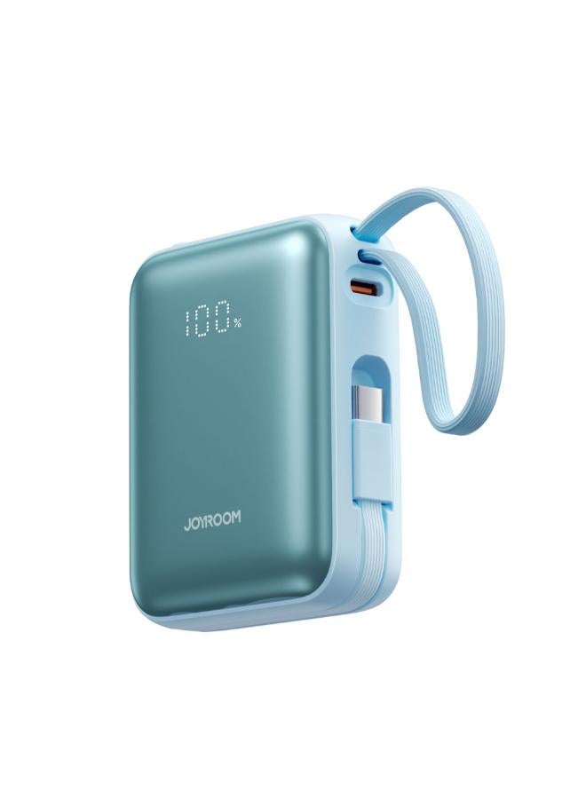 JOYROOM 10000mAh 22.5W Power Bank With Fast Charging Dual Cables  - blue - Image 2