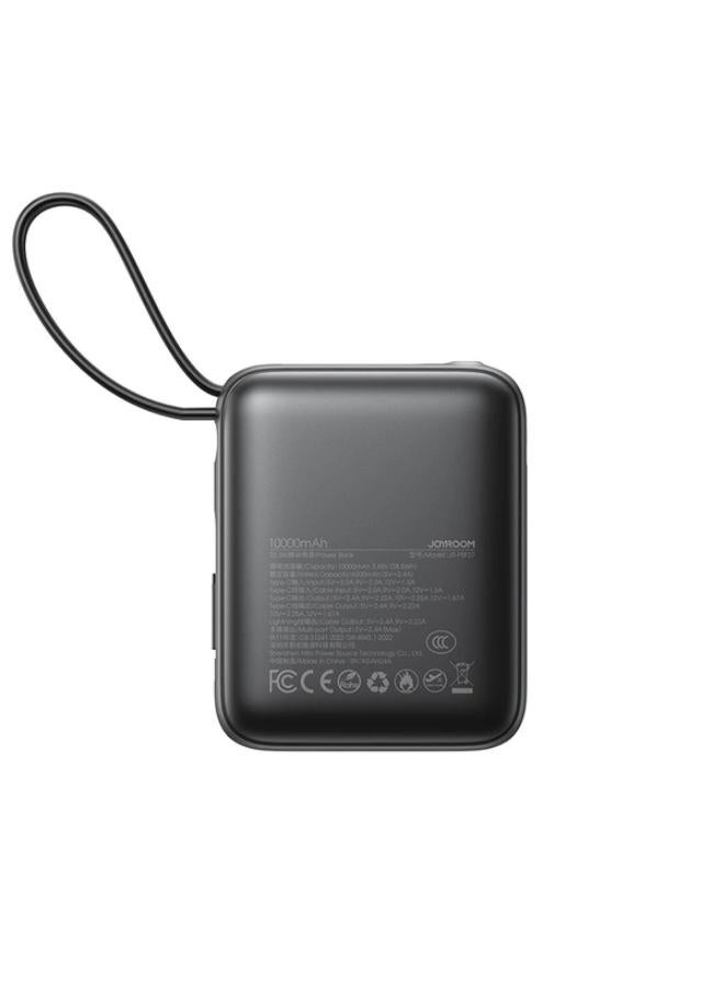 JOYROOM 10000 mAh 10000mAh 22.5W Power Bank With Fast Charging Dual Cables - black - Image 3