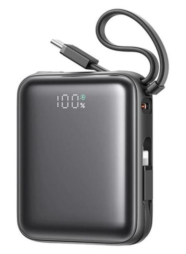 JOYROOM 10000mAh 22.5W Power Bank With Fast Charging Dual Cables - black - Image 1