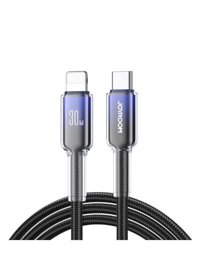 جوي روم Crystal‑Clear Series 30W Type‑C to Lightning Fast Charging Cable  1.2M - black - Image 1
