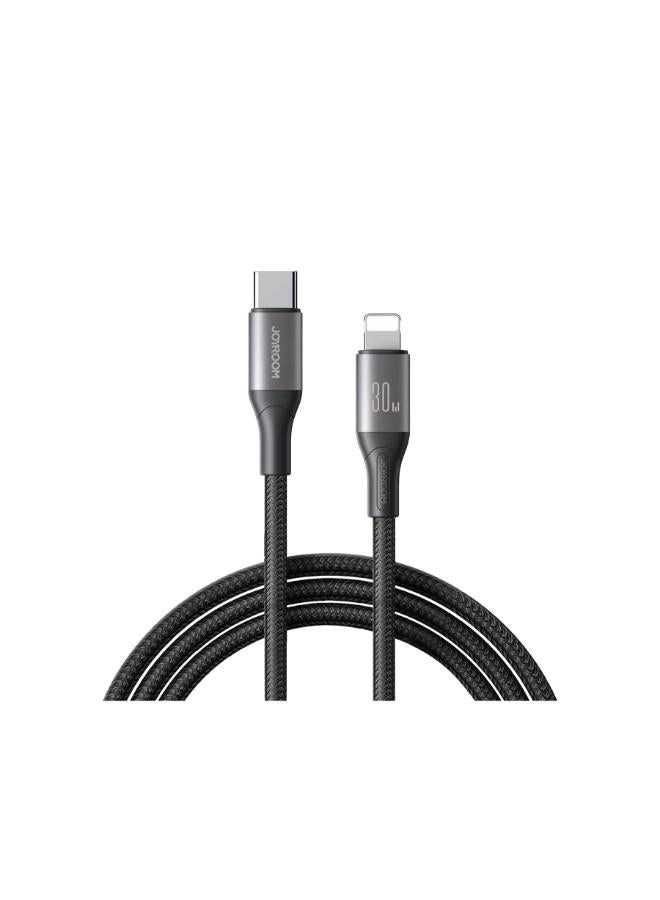 JOYROOM Flash Series 30W USB‑C to Lightning Fast Charging Cable - black