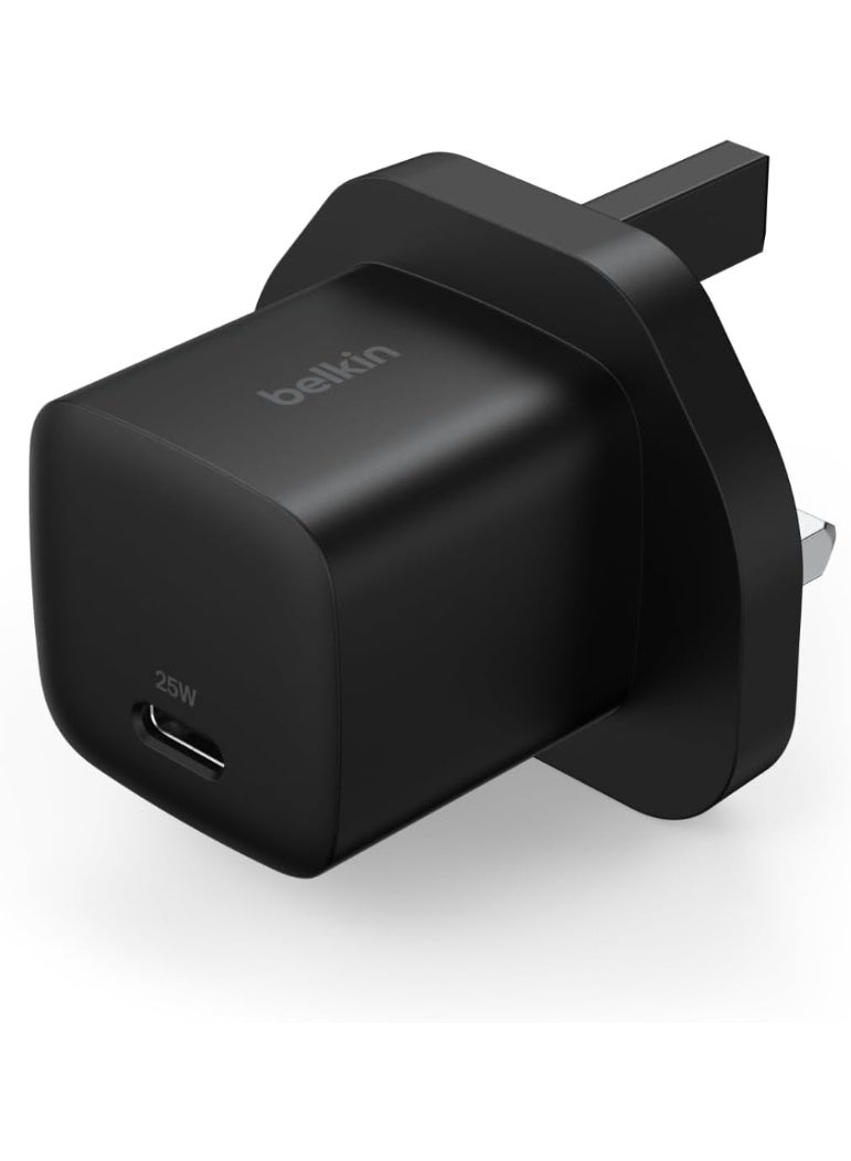 belkin USB-C Plug 25W - USB-C Phone Charger PD 3.0 Fast Charging with PPS for Apple iPhone 17, iPhone Air, iPhone 16, Samsung Galaxy S25, Pixel 10, Nintendo Switch, & More - Black - Image 1
