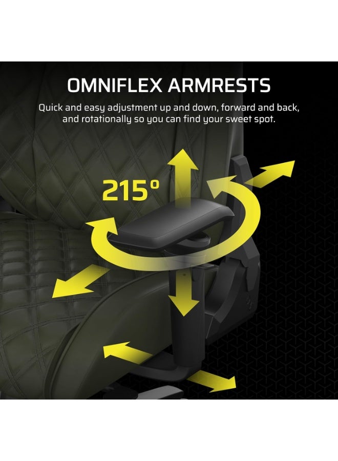 كورسير Corsair TC500 Luxe Gaming Chair – Premium Breathable Fabric – Wide Seat – Five-Way Adjustable Armrests – Adjustable Built-in Lumbar Support – 90-160 Degree Recline – Sherwood - Image 4