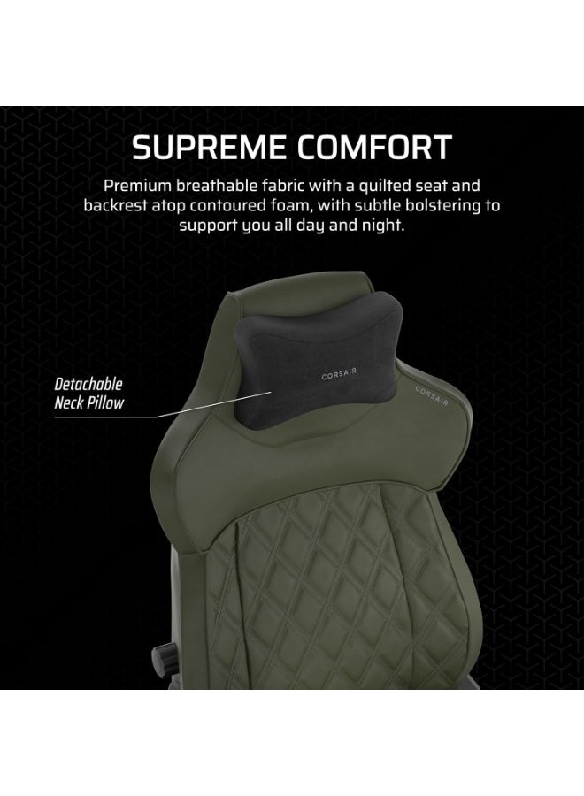 كورسير Corsair TC500 Luxe Gaming Chair – Premium Breathable Fabric – Wide Seat – Five-Way Adjustable Armrests – Adjustable Built-in Lumbar Support – 90-160 Degree Recline – Sherwood - Image 5