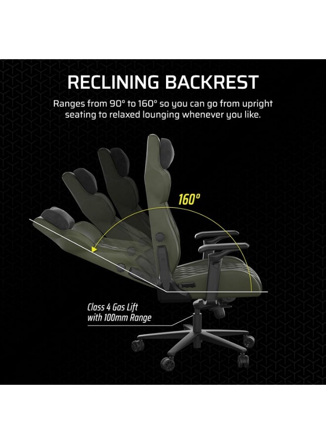 كورسير Corsair TC500 Luxe Gaming Chair – Premium Breathable Fabric – Wide Seat – Five-Way Adjustable Armrests – Adjustable Built-in Lumbar Support – 90-160 Degree Recline – Sherwood - Image 3