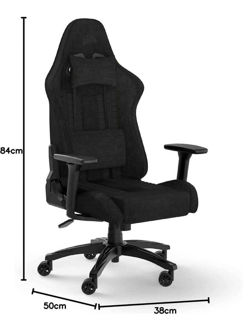 Corsair TC100 Relaxed Fabric Gaming Chair, Nylon, Black, One Size - Image 1