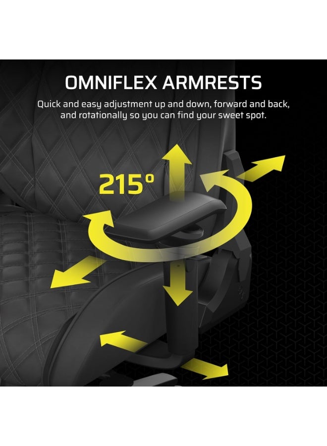 Corsair TC500 Luxe Gaming Chair – Premium Breathable Fabric – Wide Seat – Five-Way Adjustable Armrests – Adjustable Built-in Lumbar Support – 90-160 Degree Recline – Shadow - Image 4