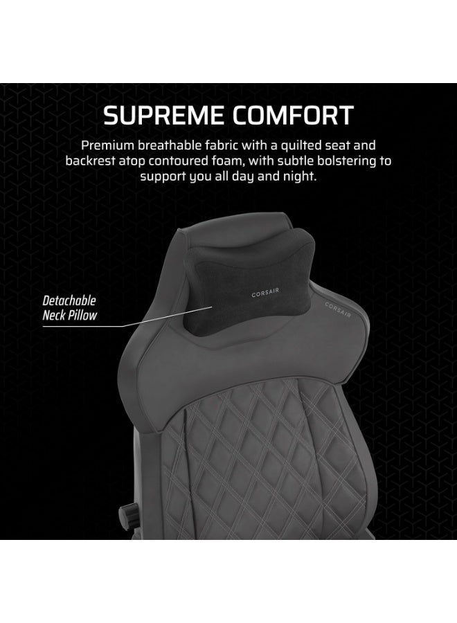 Corsair TC500 Luxe Gaming Chair – Premium Breathable Fabric – Wide Seat – Five-Way Adjustable Armrests – Adjustable Built-in Lumbar Support – 90-160 Degree Recline – Shadow - Image 5