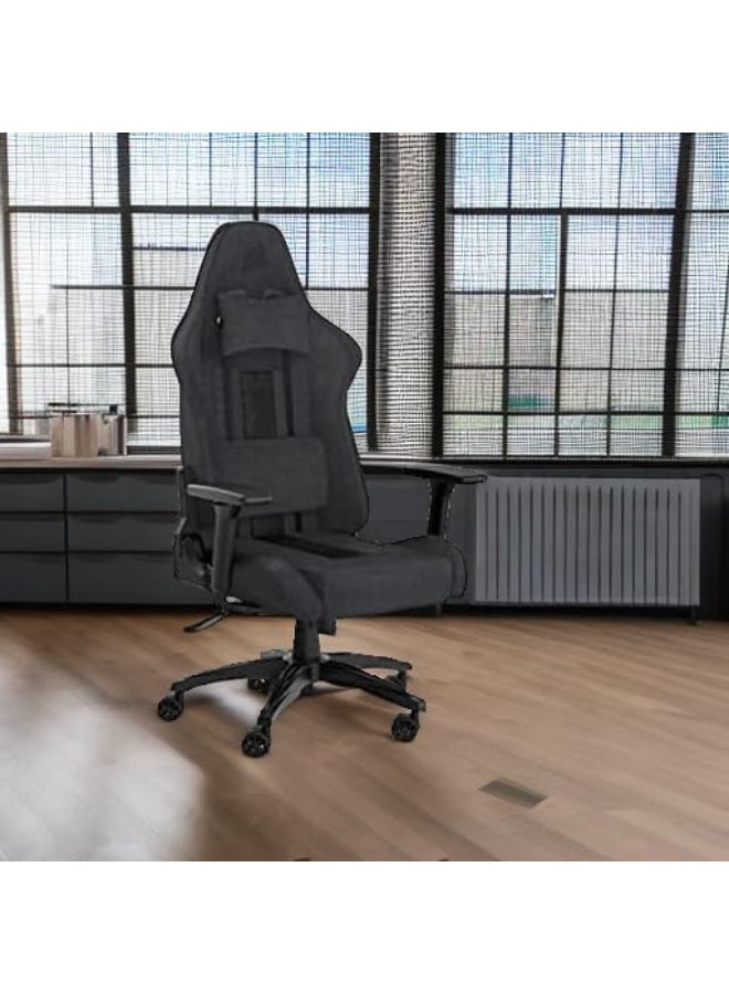 Corsair TC100 Relaxed Gaming Chair - Fabric - Grey and Black - Racing-Inspired Design - Lumbar Pillow - Detachable Memory Foam Neck Pillow - Adjustable Armrests - Image 3