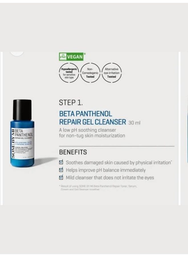 Some By Mi Beta Panthenol Repair Starter Kit – Korean Skin Barrier Repair Set of 4 Travel-Size Essentials | Hydrating & Soothing Mini Routine for Sensitive, Dry & Weakened Skin | pH-Balanced, Gentle, Fragrance-Free Daily Skincare Travel Kit - Image 3