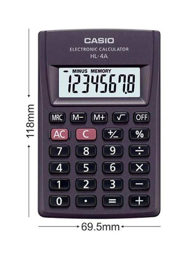 CASIO Renewed - Portable 8-Digit Mini Calculator HL-4A-W-DH Blue/Black/Grey - Image 3