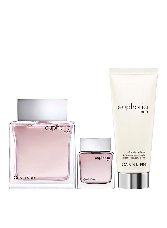 CALVIN KLEIN Euphoria Eau De Toilette For Men And After Shave Balm Trio Gift Set 100 + 100 + 15ml - Image 1