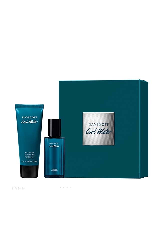 Davidoff Cool Water Eau De Toilette For Men Duo Gift Set 40 + 75ml - Image 1