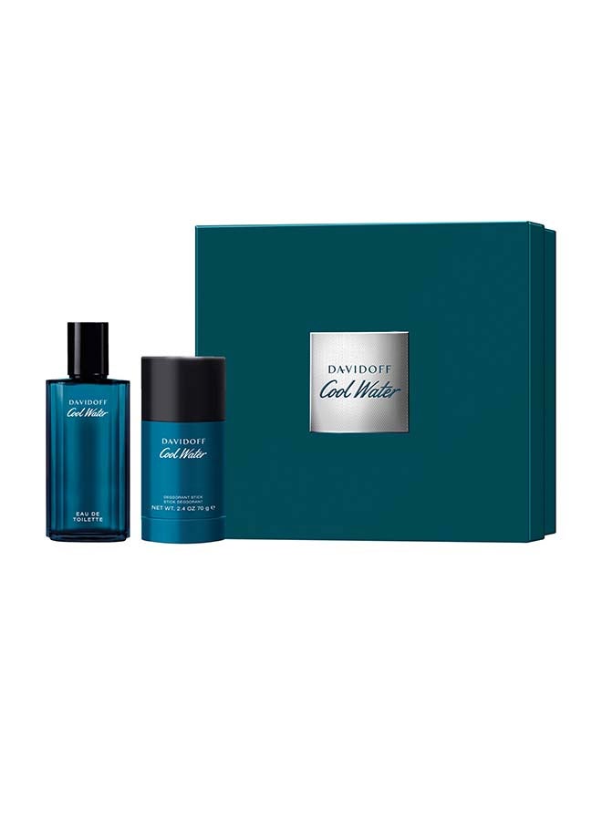 Davidoff Cool Water Eau De Toilette For Men Duo Gift Set 75 + 75ml - Image 1
