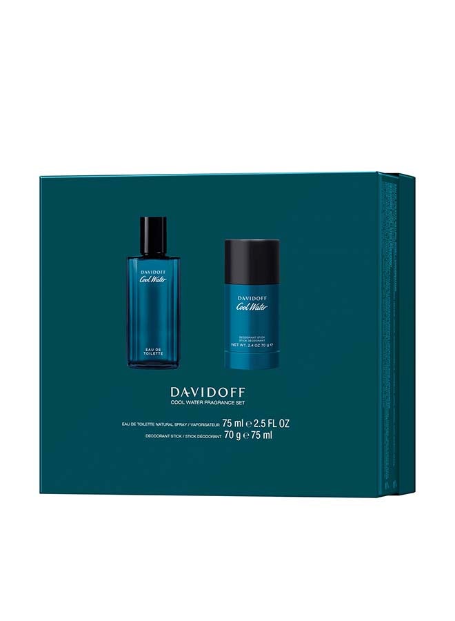 Davidoff Cool Water Eau De Toilette For Men Duo Gift Set 75 + 75ml - Image 2