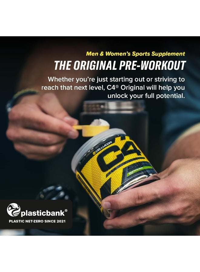 سيلوكور مسحوق الطاقة C4 الأصلي قبل التمرين للرجال والنساء - مع الكرياتين، الكافيين، معزز أكسيد النيتريك، سيترولين وبيتا ألانين - تفاح أخضر - 30 حصة (قد يختلف التعبئة) - Image 2