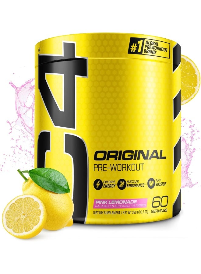 سيلوكور مسحوق الطاقة C4 الأصلي قبل التمرين للرجال والنساء - مع الكرياتين، الكافيين، معزز أكسيد النيتريك، السيترولين وبيتا ألانين - ليمون وردي - 60 حصة (قد يختلف التعبئة) - Image 1