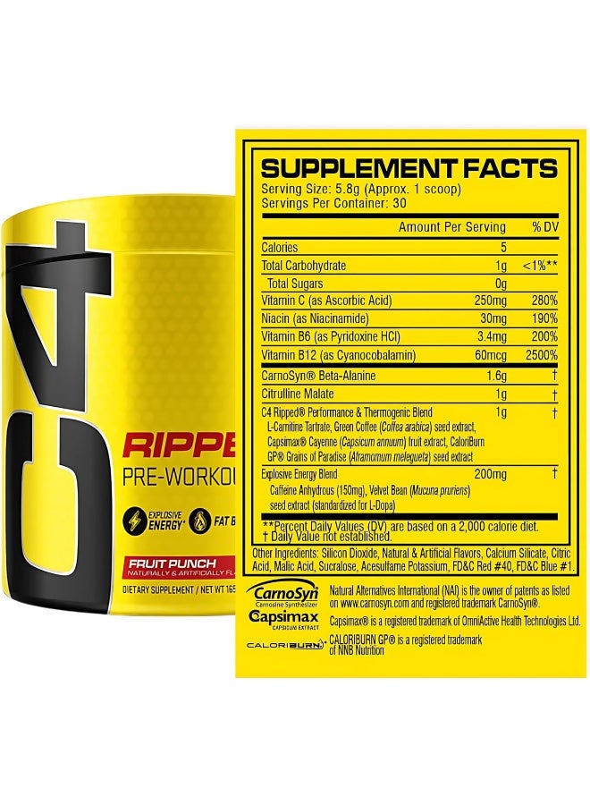 سيلوكور مسحوق C4 Ripped قبل التمرين بنكهة الفواكه الاستوائية - Image 3