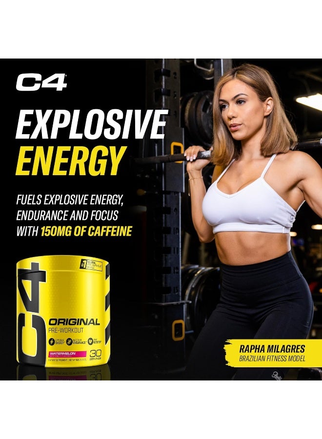 سيلوكور مسحوق C4 الأصلي قبل التمرين بنكهة البطيخ خالي من السكر مكمل طاقة للرجال والنساء 150 ملغ كافيين + بيتا ألانين + كرياتين، 30 حصة - Image 5