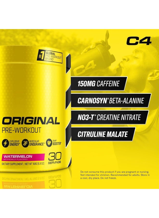 سيلوكور مسحوق C4 الأصلي قبل التمرين بنكهة البطيخ خالي من السكر مكمل طاقة للرجال والنساء 150 ملغ كافيين + بيتا ألانين + كرياتين، 30 حصة - Image 2