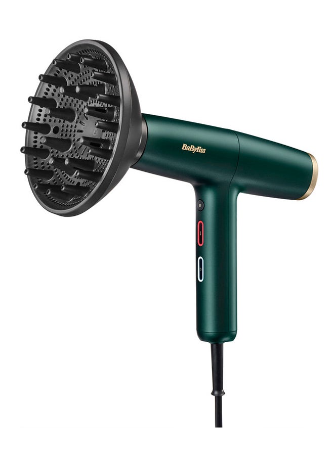 BaByliss 1600W Digital Hair Dryer with Ionic Technology, Includes Diffuser and 2 Concentrator Nozzles, Lightweight Design for Fast Drying and Frizz-Free Styling – D6555DSDE Dark Green - Image 3