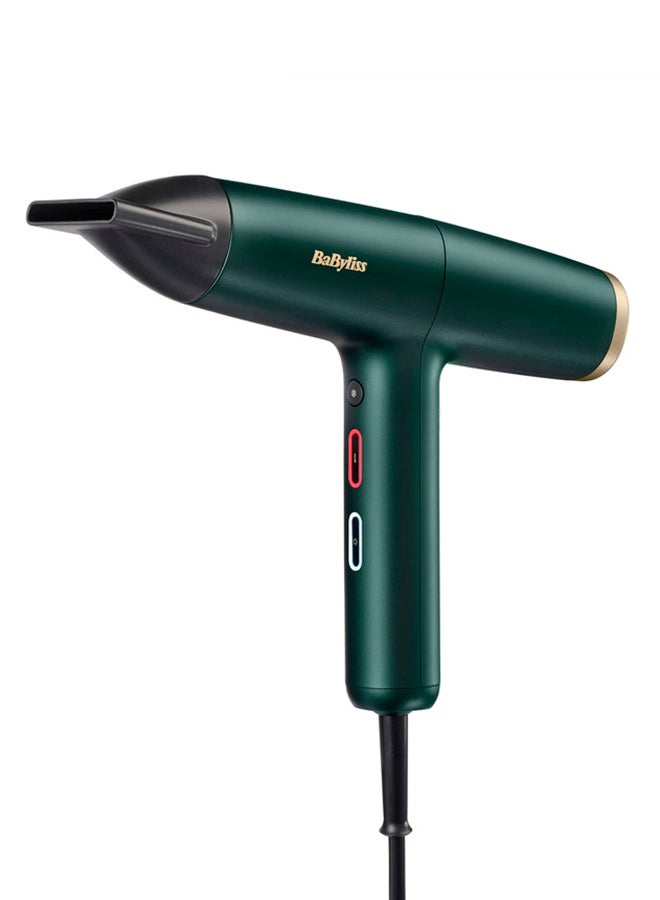 BaByliss 1600W Digital Hair Dryer with Ionic Technology, Includes Diffuser and 2 Concentrator Nozzles, Lightweight Design for Fast Drying and Frizz-Free Styling – D6555DSDE Dark Green - Image 2