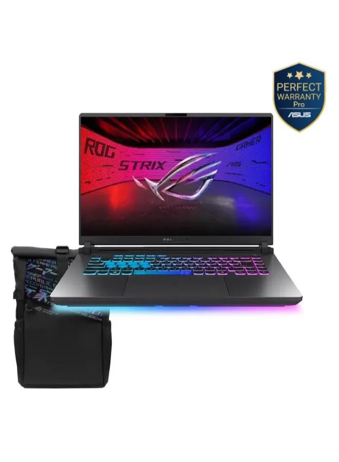 ASUS G614PR-RV161W ROG Strix G16 Laptop with 16 inch FHD / AMD Ryzen 9 8940HX / 16 GB RAM / 1 Tera SSD / NVIDIA GeForce RTX 5070 Ti Laptop GPU / English / Win11 / with ROG Backpack English Eclipse Gray - Image 1