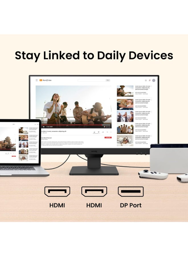 BenQ GW2790 100Hz Computer Monitor 27 inch FHD 1920x1080p, IPS, Eye-Care Tech, Low Blue Light, Anti-Glare, Adaptive Brightness, Built-in Speakers, DP, HDMI , KSA Version - 3 Years Warranty Black - Image 4