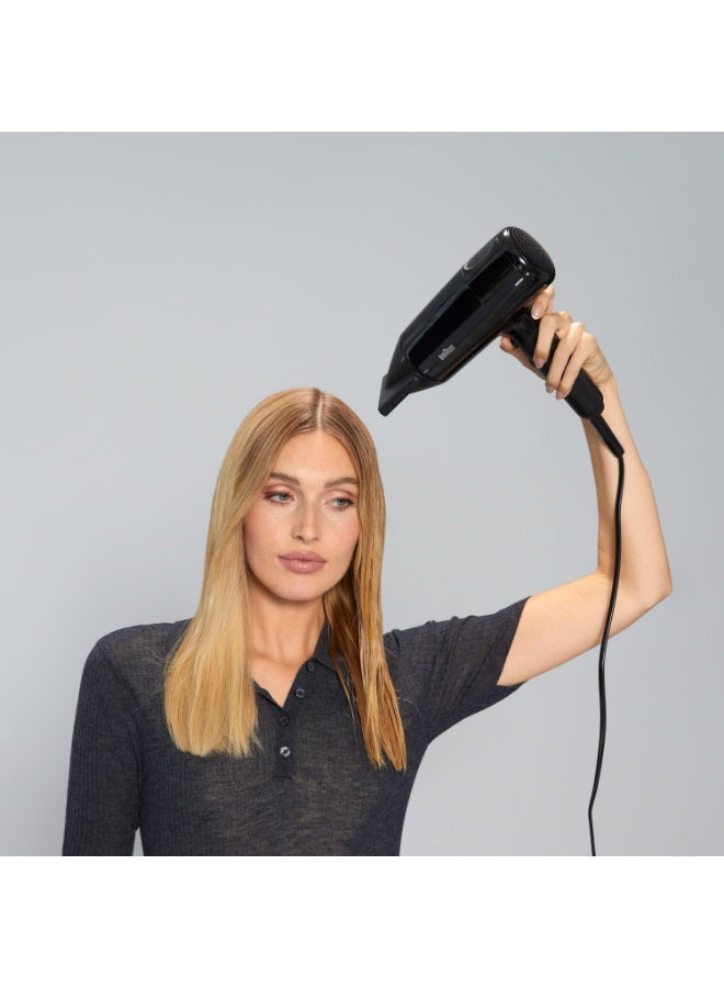 براون مجفف شعر 2000 واط، 3 درجات حرارة و 2 سرعة، فوهة مركزة، واقي سلك دوار، فرشاة تنظيف BRHD200SDE أسود - Image 3