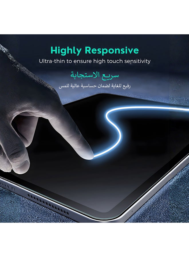 ESR 2 Pack Screen Protector for iPad Pro 13 Inch (M5/M4) 2025/2024, Tempered Tough Glass Film with Ultra Fit Tray, Scratch Resistant, HD Clarity, Apple Pencil Support , Clear Clear - Image 3