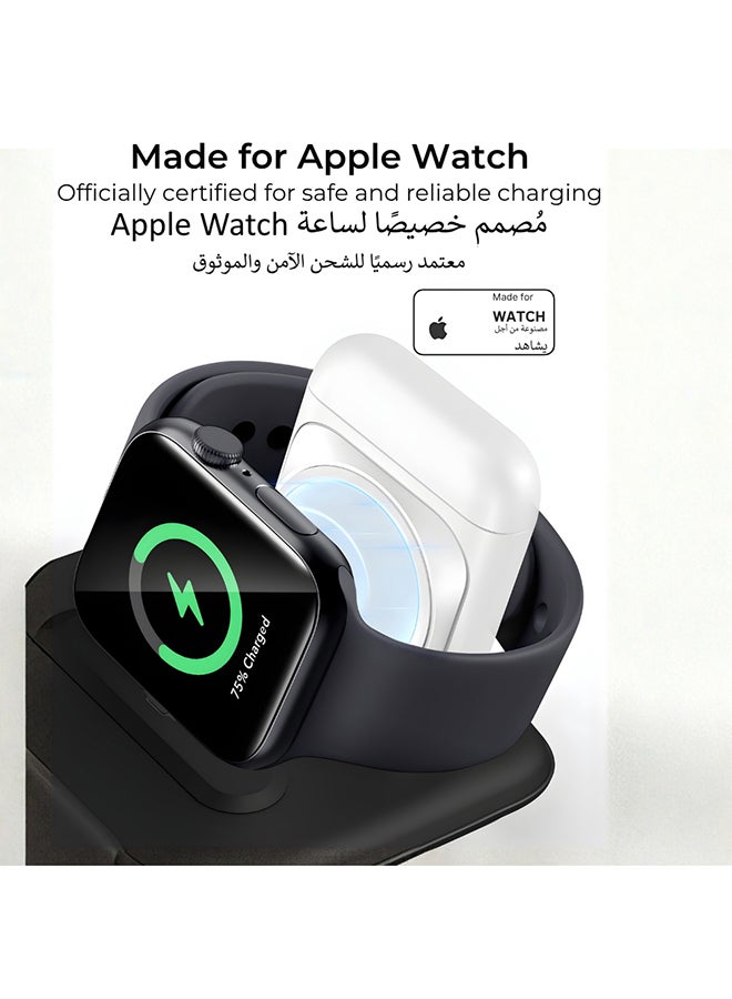 ESR 3 in 1 Charging Station for Apple, Certified Apple Watch Charger, 15W MagSafe Charger Stand for iPhone, Travel Charger for iPhone 17/16/15/14/13, Watch, AirPods,Black Black - Image 3