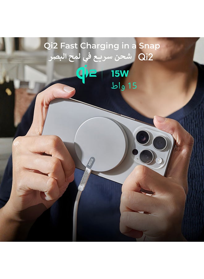 ESR for Magsafe Charger, 15W Wireless Charger, Wireless Charging Pad for iPhone 15/14/13/12, AirPods 4/3/Pro/Pro 2, Galaxy S25, Strong Magnetic Charging Pad with Type-C Cable, Black Black - Image 2