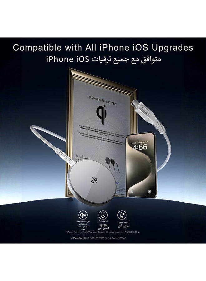 ESR for Magsafe Charger, 15W Wireless Charger, Wireless Charging Pad for iPhone 15/14/13/12, AirPods 4/3/Pro/Pro 2, Galaxy S25, Strong Magnetic Charging Pad with Type-C Cable, Black Black - Image 4