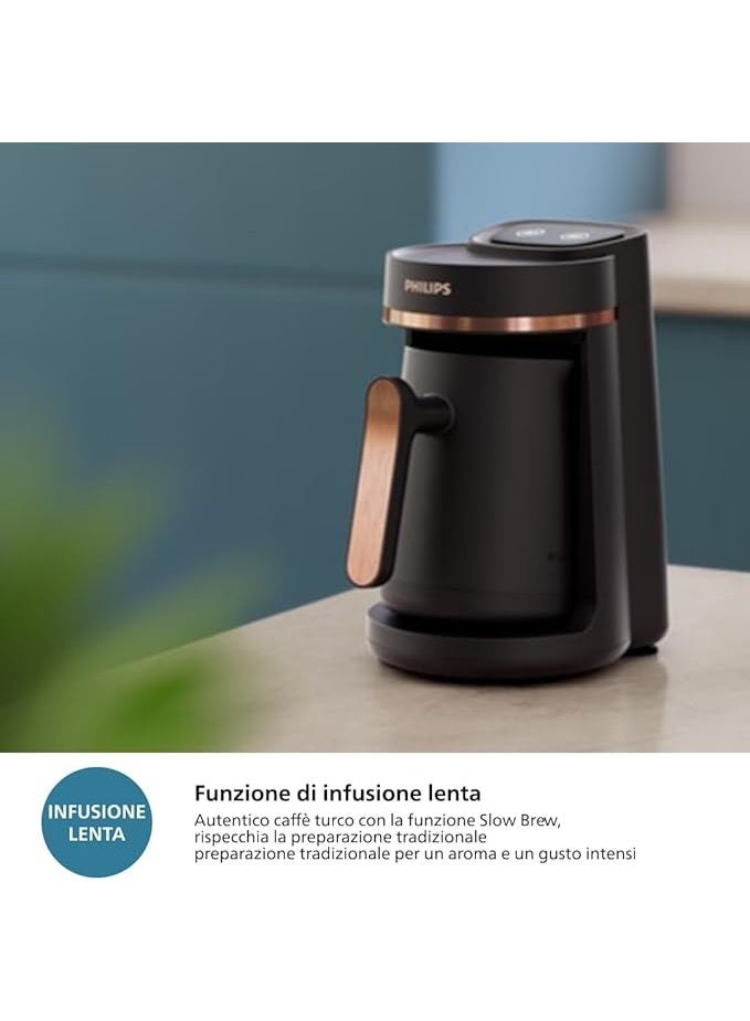 فيليبس Turkish Coffee Machine - Traditional Flavor with Ember Cooking Function. 4-Cup Capacity. Overheating + Anti-Overflow Sensors. Touch Control Panel, 280 ml 735 W HDA150/60 Black - Image 5