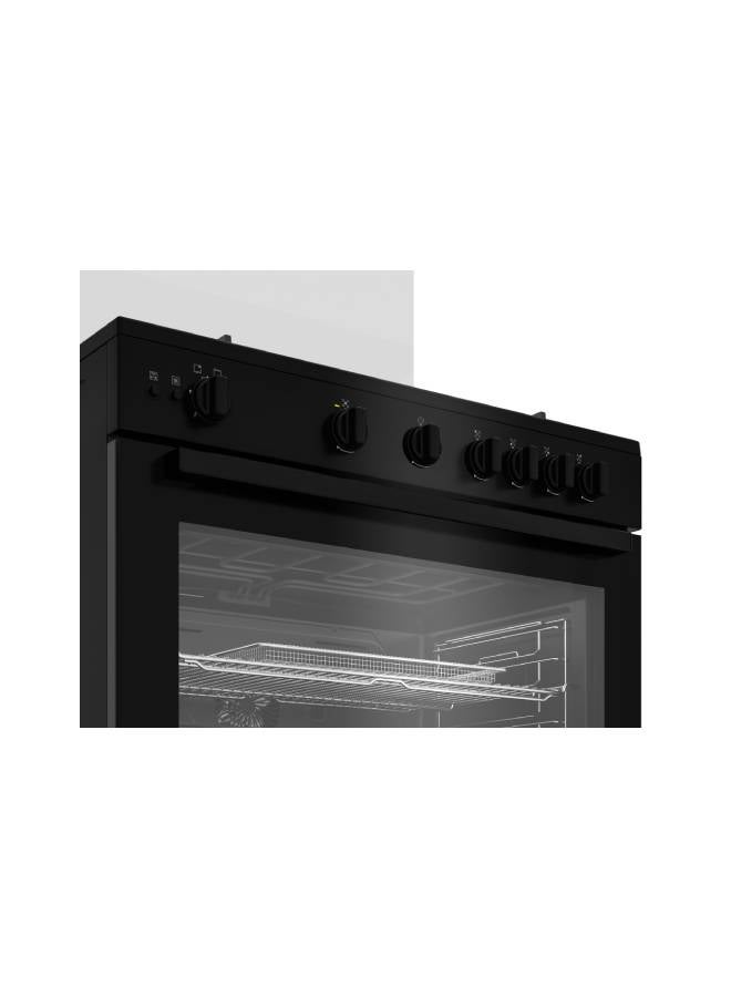 بيكو Beko Gas Cooker - 90 cm - 5 Burners - Cast Iron Holders - Cooling and Cooking Fans - Full Safety - Stainless Steel - BGGR 11125 GB BGGR 11125 GB Black - Image 3