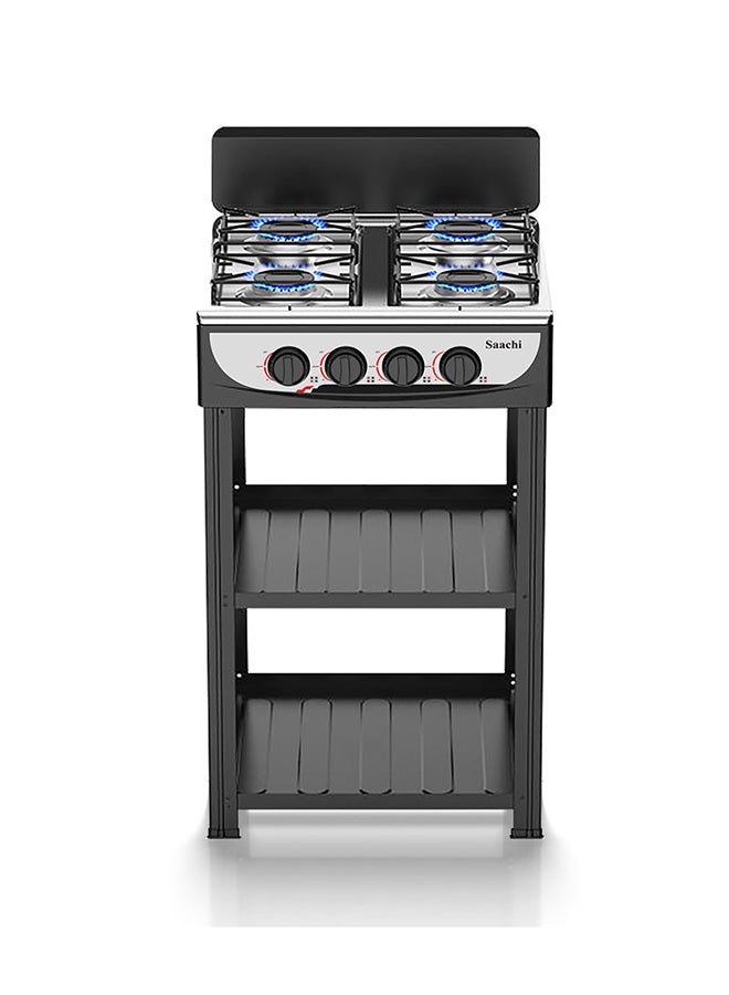 Saachi FlameMaster 4-Burner Gas Stove – Whirlwind Technology, Effortless Cleaning, Maximum Efficiency NL-GAS-5256-BK black - Image 1